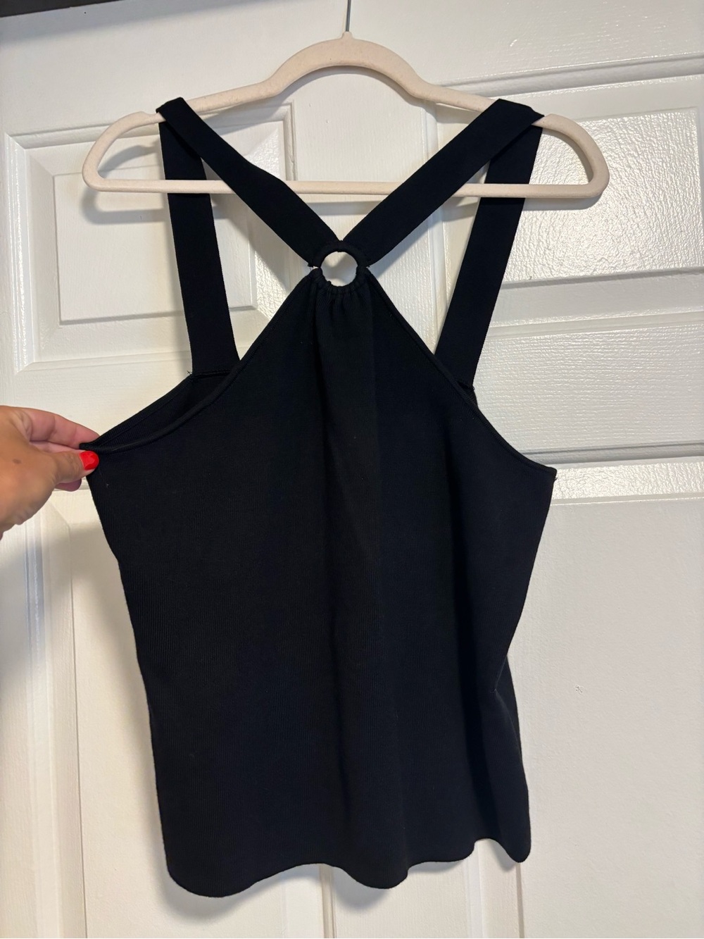 LOFT Black Ring-Back Criss Cross Tank